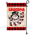 Grandma House Flag, Custom Christmas Grandkids Names Banner, Plaid Stockings Winter Outdoor Decor, Holiday Yard Decor, Grandma Christmas Garden Banner,  Gifts For Nana From Grandkids