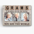 Unique Gifts For Grandma, Granms You Are World Wooden Background, Personalized Canvas Wall Art, Gifts For Grandma Nana From Grandkids, Poster Prints Wall Decor, Gifts For Christmas