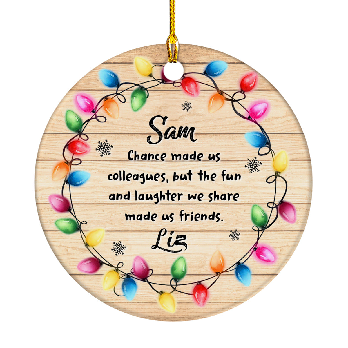 Coworker Christmas Ornament, Chance Made Us Colleagues Fun And Laughter We Share Made Us Friends Office Gift, Work Friend Holiday Ornament