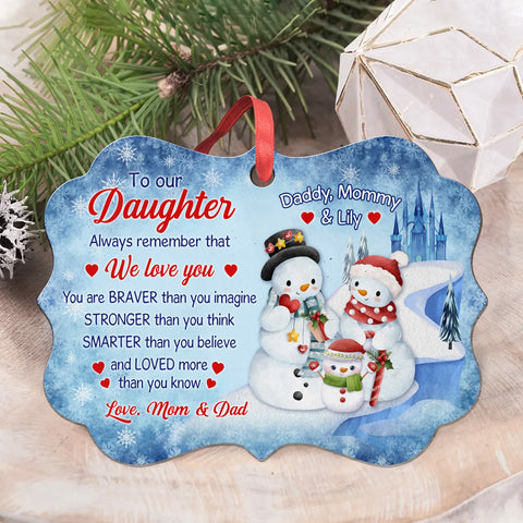 Daughter Gifts, Snowflakes You Are Smarter Than You Believe Medallion Aluminum Ornament Christmas Idea For Girls From Mom Dad