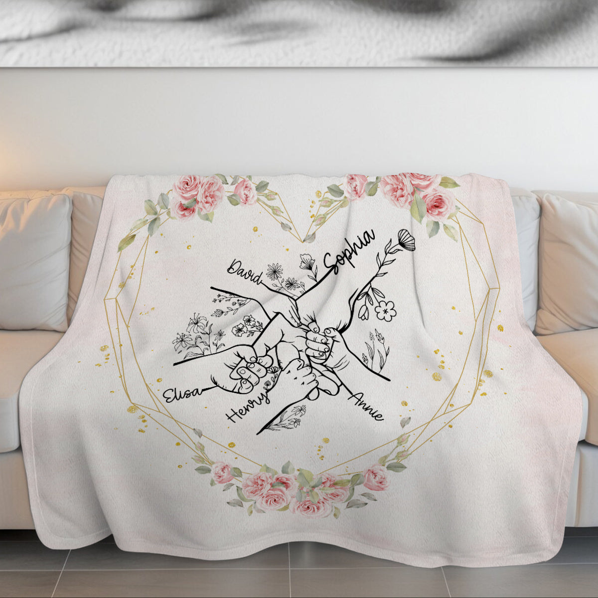 Funny Gifts For Grandma, Love Being Called Unique Hand In Hand Flowers, Personalized Blanket, Gifts For Grandmother Nana From Grandkids, Custom Fleece Sherpa Blanket, Gifts For Birthday