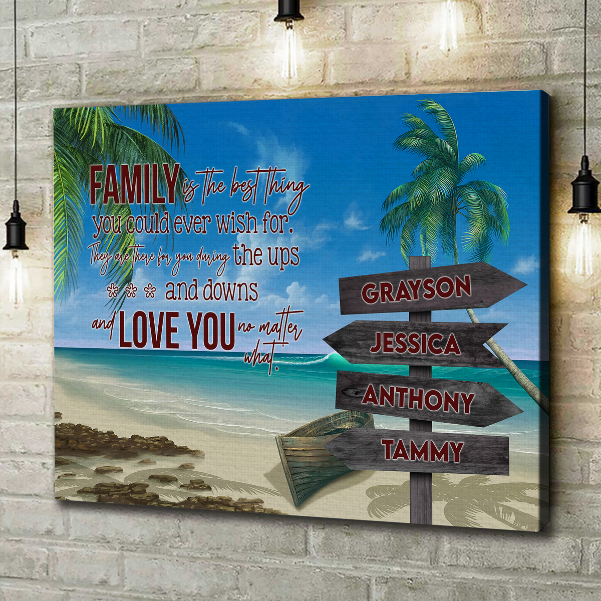 Personalized Canvas Wall Art For Mom Dad Kids From Son Daughter Beach Holiday Family Quotes Street Sign With Multi Names Printed Custom Multi Name Poster Prints Home Decor Family Gifts