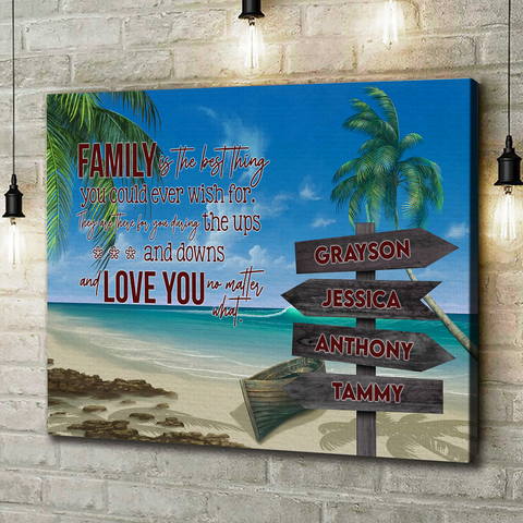 Personalized Canvas Wall Art For Mom Dad Kids From Son Daughter Beach Holiday Family Quotes Street Sign With Multi Names Printed Custom Multi Name Poster Prints Home Decor Family Gifts