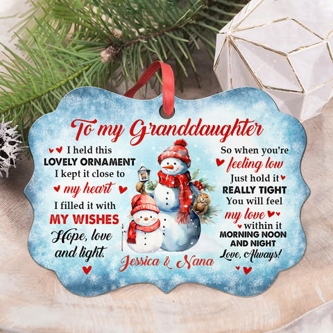 Granddaughter Gifts, Cute Grandma & Grandkid Together Snowflakes So When You're Feeling Low Medallion Aluminum Ornament For Baby From Mimi, Xmas Tree Decor, Gifts For Birthday Xmas