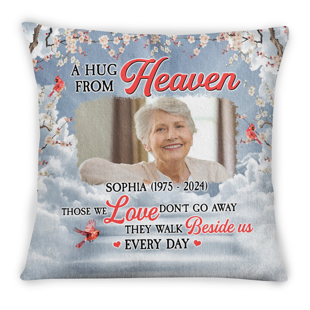 Sympathy Gifts Ideas, Personalized Memorial Square Pillow, Those Love Don't Go They Walk , Gifts For Loss Of Wife Mom Grandma, Sofa Couch Cushion, In Memory Of Gifts For Anniversary