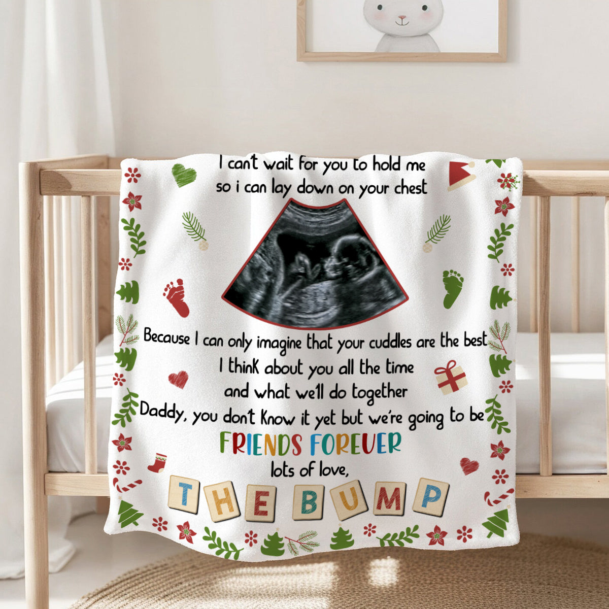 Dad To Be Gifts, Daddy Are You Ready I Can't Wait For You To Hold Me Baby Ultrasound, Personalized Blanket, Gifts For New Daddy, Fleece Sherpa, New Dad Blanket, Gifts For Christmas