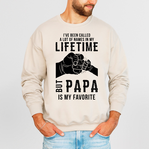 Papa Is My Favorite Name Shirt, Funny Grandpa T Shirt For Men, Cute Grandfather Gift From Granddaughter, Father’S Day Grandpa Tee, Birthday Gift For Papa, Family Matching Shirt, Grandpa Appreciation Gift, Unisex Crewneck Pullover Tee, Casual Clothing