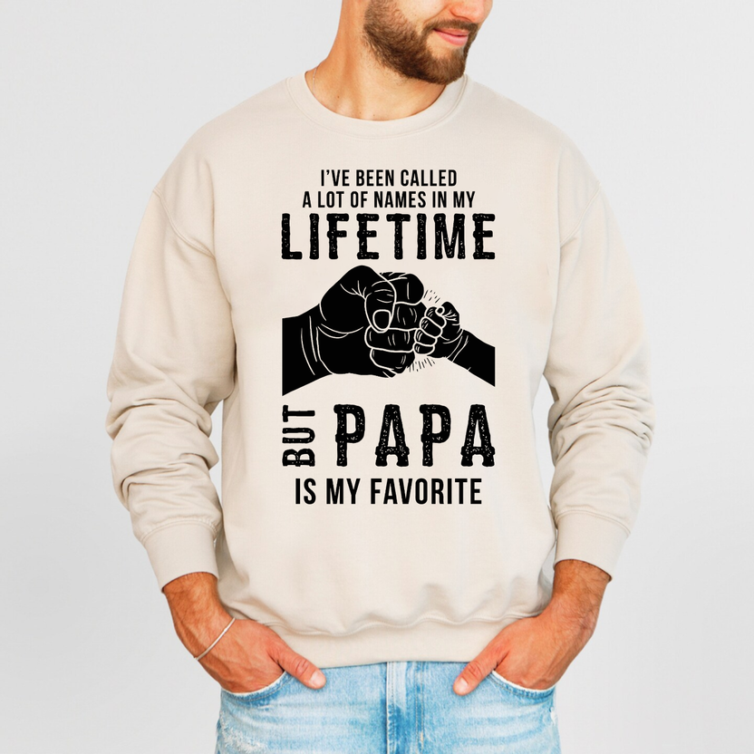 Papa Is My Favorite Name Shirt, Funny Grandpa T Shirt For Men, Cute Grandfather Gift From Granddaughter, Father’S Day Grandpa Tee, Birthday Gift For Papa, Family Matching Shirt, Grandpa Appreciation Gift, Unisex Crewneck Pullover Tee, Casual Clothing