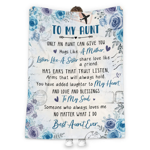 Personalized To My Aunt Bae Titi Blanket From Niece Nephew Bae Added Laughter To My Heart Floral Custom Name Gifts Ideas For Aunt Fleece Sherpa Blanket For Birthday Mother's Day