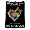 Gifts Ideas For Grandparents, Whenever You Touch This Heart Handprints, Personalized Blanket, Gifts For Gigi From Granddaughter, Custom Fleece Sherpa Blanket, Gifts For Christmas