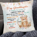 Square Pillow For Grandkids From Nana Gifts For Granddaughter When You're Feeling Low Just Hold It Floral Theme Cute Bear