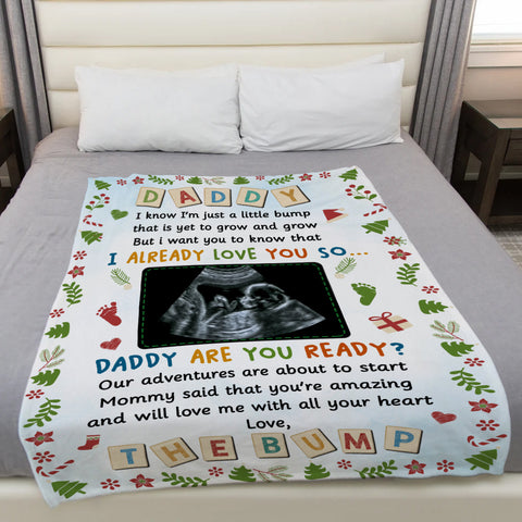New Dad Gifts, Daddy I Already Love You Daddy Are You Ready Baby Ultrasound, Personalized Blanket, Gifts For Future Daddy, Fleece Sherpa, Dad To Be Blanket, Gifts For Xmas