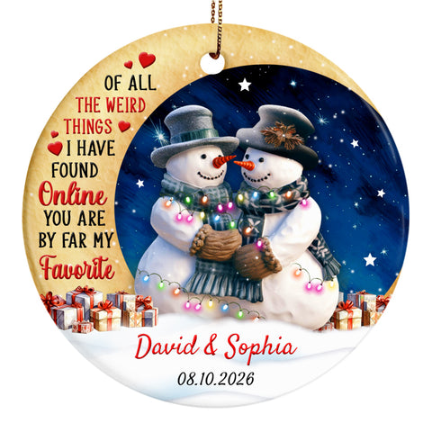 Of All The Weird Things I Have Found Online Cute Couple Crescents Moon, Custom Couple Christmas Ornament, Custom Christmas Tree Decor, Holiday Bauble, Personalized Ornament For Him Her