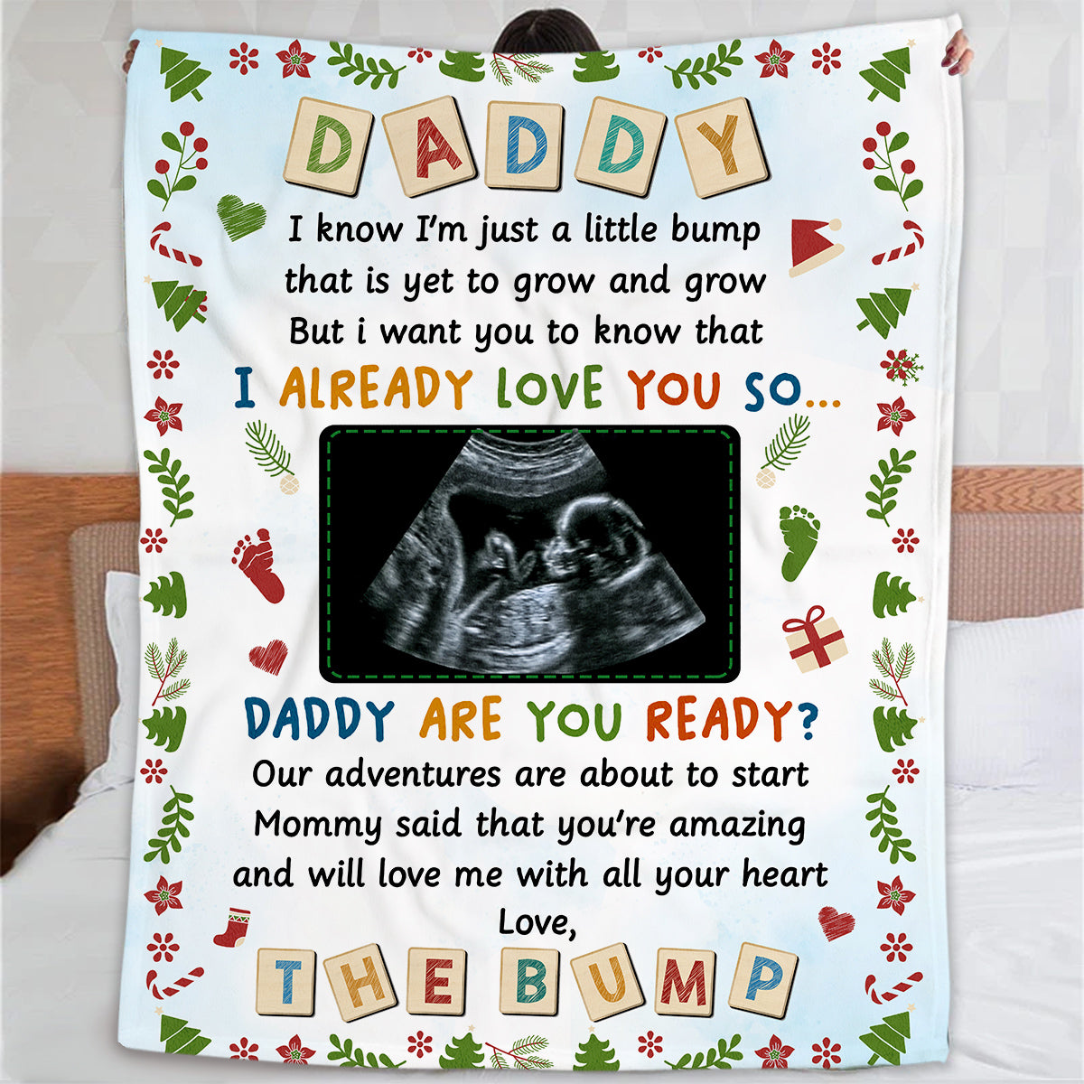 New Dad Gifts, Daddy I Already Love You Daddy Are You Ready Baby Ultrasound, Personalized Blanket, Gifts For Future Daddy, Fleece Sherpa, Dad To Be Blanket, Gifts For Xmas