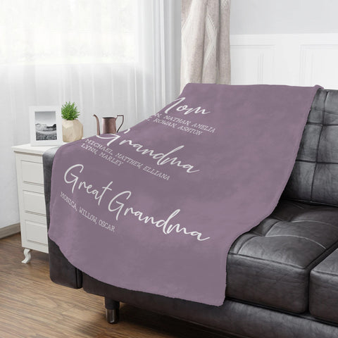 Grandma Gifts, Personalized Name Fleece Bedding Blanket, Mom Grandma Family Tree, Established Year Est Years And Names, Gifts For Nana From Grandkids, Custom Fleece Sherpa Blanket