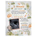 Cute Sloth Hi Mommy And Daddy Blanket Custom Ultrasound Picture For Mom To Be New Dad From Baby Bump Gifts For New Mommy, Fleece Sherpa Blanket Pregnancy Gifts Ideas Mothers Day