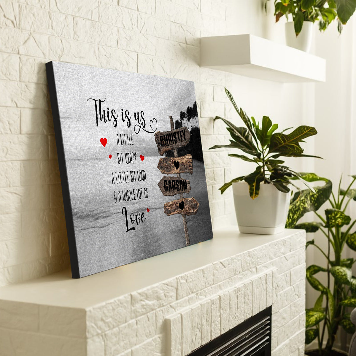 Family Gifts, Family A Little Bit Of Crazy Loud & A Whole Lot Of Love, Personalized Canvas Wall Art, Gifts For Mom Dad, Poster Prints Home Decor, Family Wall Hanging, Gifts For Birthday