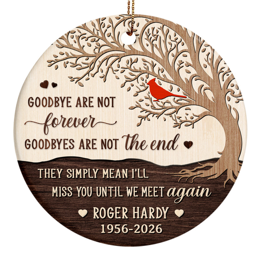 Sympathy Gifts, I'll Miss You Until We Meet Vintage Tree, Remembrance Ornament, Memorial Photo Keepsake, Loss Of Loved One Tree Decoration, Sympathy Holiday Item, Gifts For Loss Of Mom