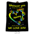 Grandma Gifts, Whenever You Touch This Heart Handprint Printed, Personalized Blanket, Gifts For Abuela From Grandchild, Custom Fleece Sherpa Blanket, Gifts For Christmas Xmas