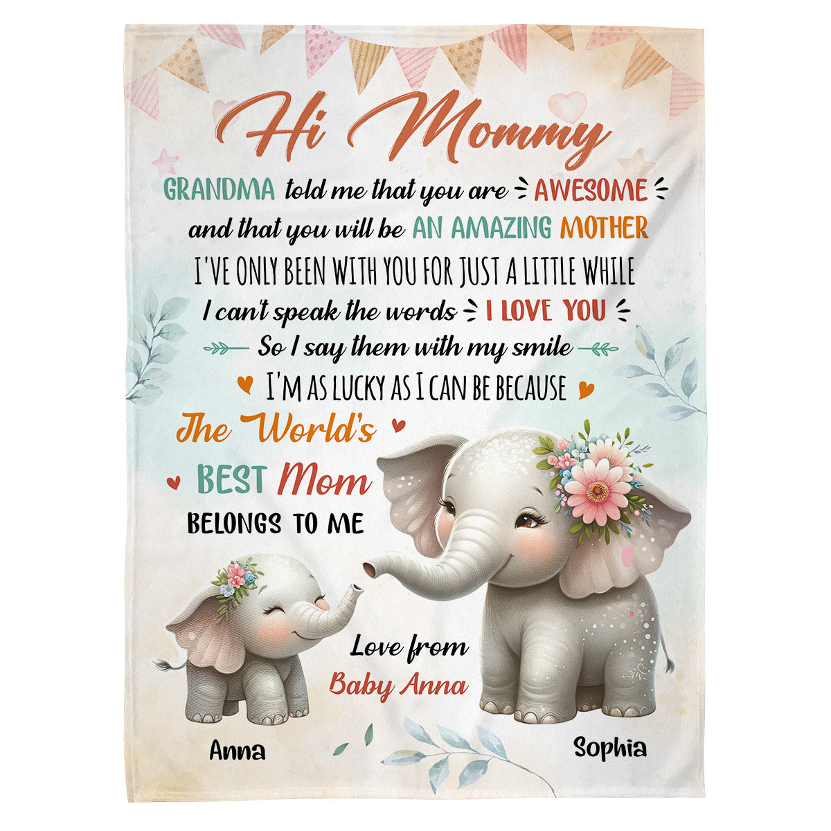 1st Time Mom Gifts, I've Only Been With You For A While Cute Mommy Baby Elephant, Personalized Blanket, Gifts For New Mommy, Fleece Sherpa, Blanket For New Mom, Gifts For Mother's Day