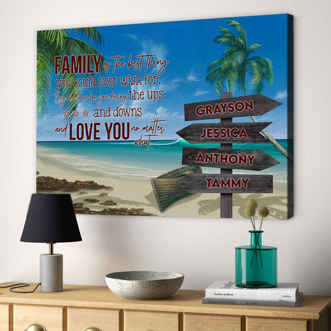 Personalized Canvas Wall Art For Mom Dad Kids From Son Daughter Beach Holiday Family Quotes Street Sign With Multi Names Printed Custom Multi Name Poster Prints Home Decor Family Gifts