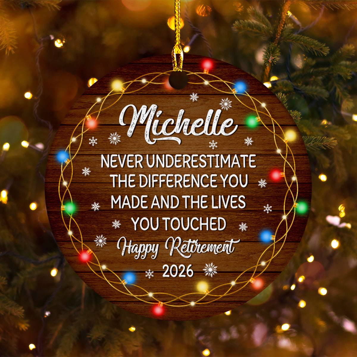 Personalized Coworker Gifts, Custom Christmas Ornament, Workplace Retirement, 'Never Underestimate The Difference You Made And The Lives You Touched', Gifts For Comrade Work Friends