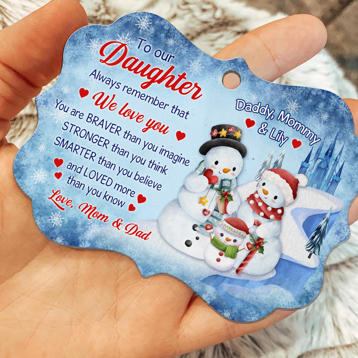 Daughter Gifts, Snowflakes You Are Smarter Than You Believe Medallion Aluminum Ornament Christmas Idea For Girls From Mom Dad