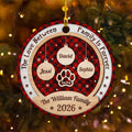 Personalized Ornament For Parents Grandparents From Kids Grandkids Family Gifts The Love Between Family Is Forever Wooden Theme Red Plaid, Pet Memorial Dog Decor, Christmas Tree Decor
