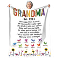 Grandmother Blanket, Established Year Title, Inspirational Poem Style, Personalized Names Display, Personalized Blanket, Gifts For Nana From Grandkids, Custom Fleece Sherpa Blankets