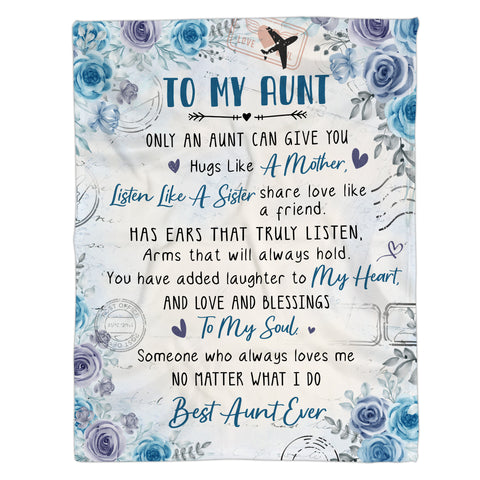 Personalized To My Aunt Bae Titi Blanket From Niece Nephew Bae Added Laughter To My Heart Floral Custom Name Gifts Ideas For Aunt Fleece Sherpa Blanket For Birthday Mother's Day