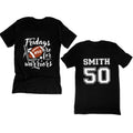 Personalized T-Shirt For Mom Dad From Son Boy Kids Football Gifts Friday Are For Football Game Fan Football Family Football Games Day Custom Title And Number Short Sleeve Tops Tee Shirt