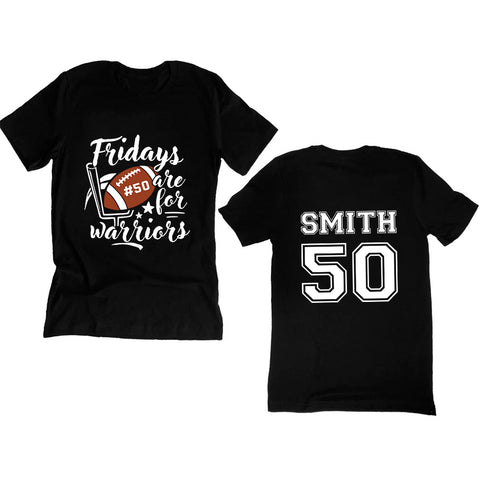 Personalized T-Shirt For Mom Dad From Son Boy Kids Football Gifts Friday Are For Football Game Fan Football Family Football Games Day Custom Title And Number Short Sleeve Tops Tee Shirt