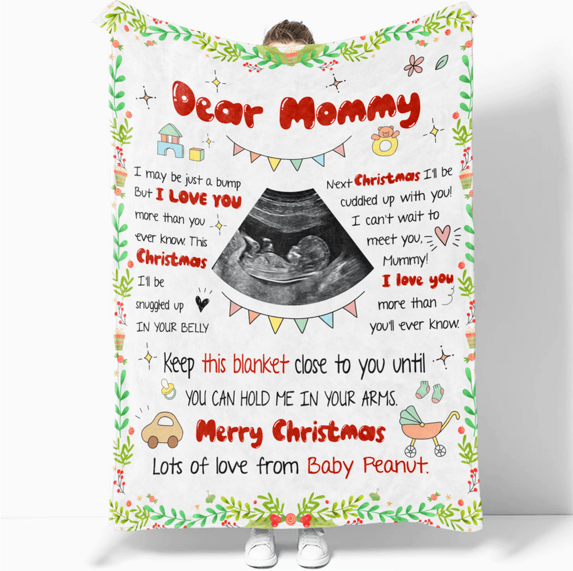 Personalized Blanket For New Mom From Baby Bump I Can't Wait To Meet You Mummy Custom Name Upload Photo Gifts For Expecting Mom Fleece Sherpa Blanket For Christmas Xmas Birthday Mothers Day