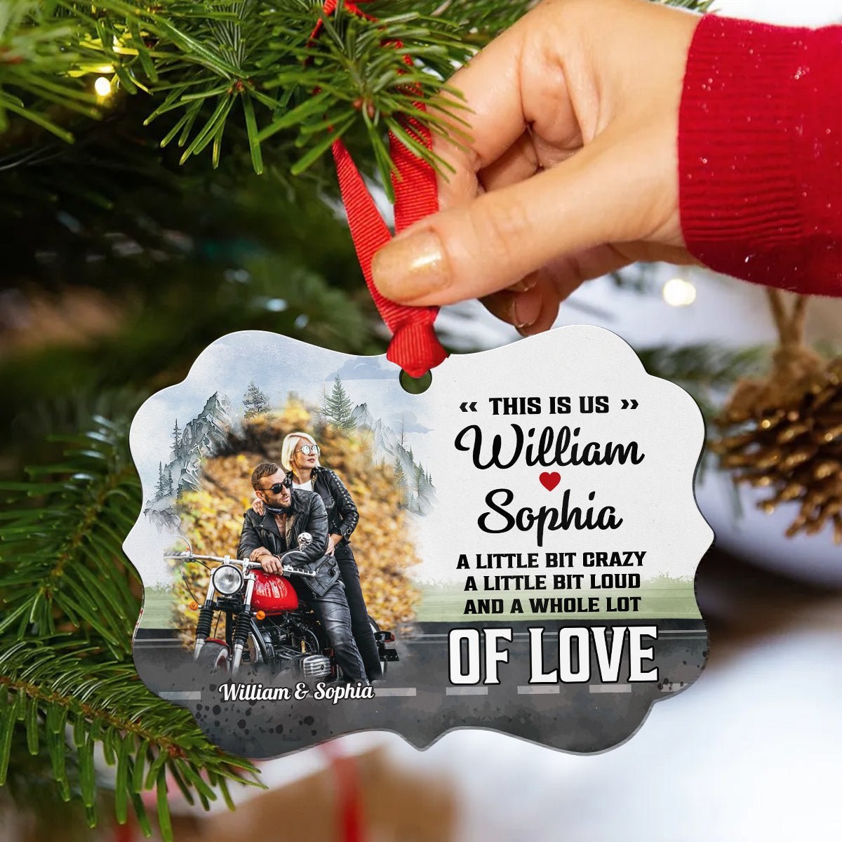 Couple Little Bit Crazy A Little Bit Loud A Whole Lot Of Love Ornament, Motorcycle Biker Couple Decor, Personalized Names, Romantic Adventure Keepsake, Gifts For Him Her Valentine