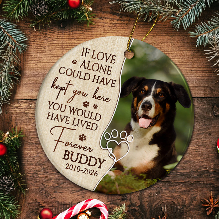 If Love Alone Could Have Kept You Here Vintage Heart With Pawprint, Dog Memorial Ornament, Custom Pet Loss Remembrance Keepsake, Custom Tree Decor,  Gifts For Loss Of Dog, Tree Decor