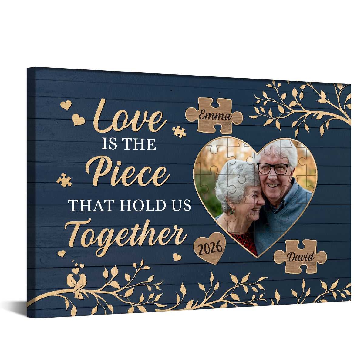 Anniversary Canvas, Couple Photo Print With Names, Heart Wall Art, Wooden Style Decor, Personalized Canvas Wall Art, Gifts For Him Her Honey, Poster Prints Decor, Gifts For Valentie