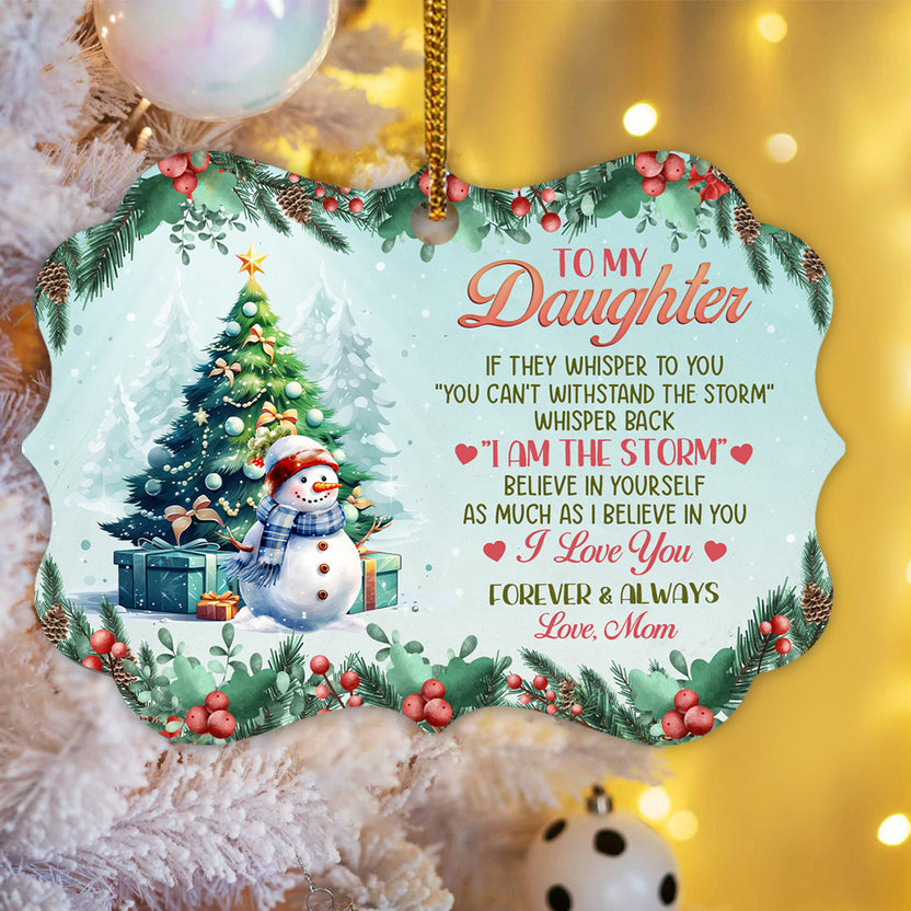 If They Whisper To You Cute Winter Theme, To My Daughter Aluminum Ornament, Mom Daughter Christmas Tree Ornament, Holiday Decoration Keepsake, Gifts For Girl From Mom Mother