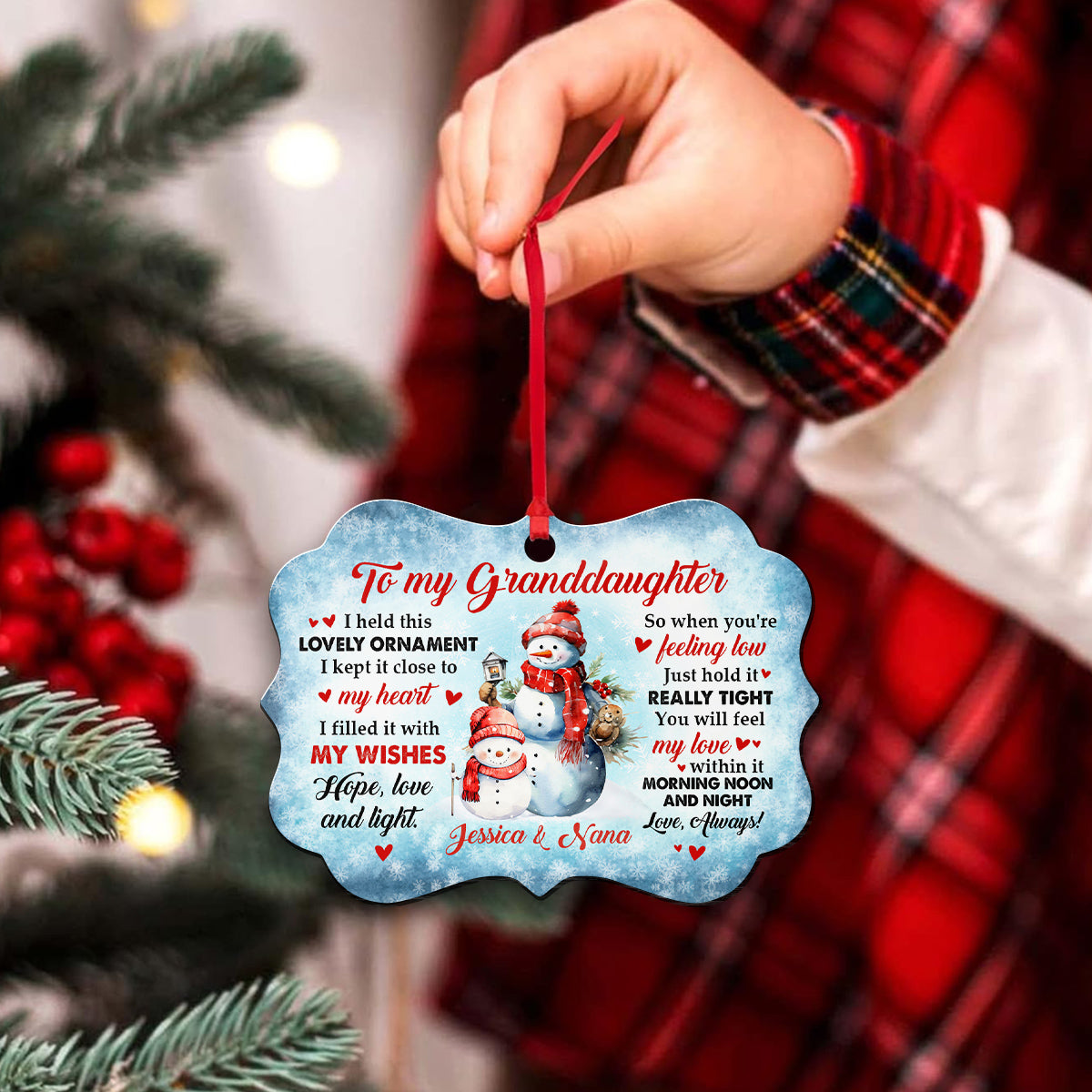 Granddaughter Gifts, Cute Grandma & Grandkid Together Snowflakes So When You're Feeling Low Medallion Aluminum Ornament For Baby From Mimi, Xmas Tree Decor, Gifts For Birthday Xmas