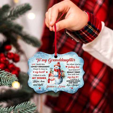 Granddaughter Gifts, Cute Grandma & Grandkid Together Snowflakes So When You're Feeling Low Medallion Aluminum Ornament For Baby From Mimi, Xmas Tree Decor, Gifts For Birthday Xmas
