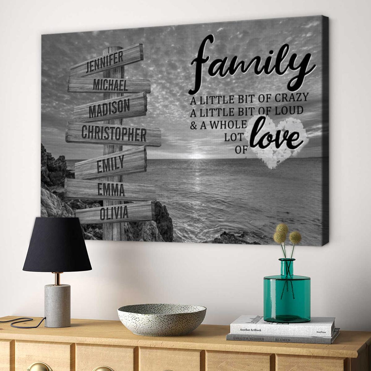 Personalized Canvas Wall Art For Mom Dad Grandma From Kids Grandkids Wooden Signs Ocean A Whole Lot Love Custom Multi Name Poster Prints Home Decor Family Gifts Ideas For Mom Dad On Birthday