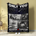 Custom Photo Blanket, Personalized Name And Year Blanket, Couple Memory Home Decor, Custom Relationship Memory, Gifts For Him Her Fleece Sherpa Gifts For Valentine Anniversary