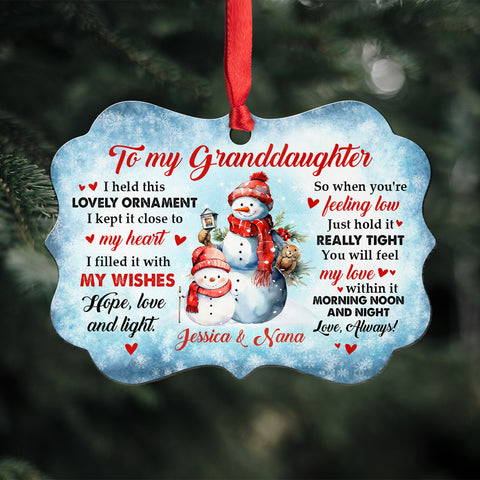 Granddaughter Gifts, Cute Grandma & Grandkid Together Snowflakes So When You're Feeling Low Medallion Aluminum Ornament For Baby From Mimi, Xmas Tree Decor, Gifts For Birthday Xmas