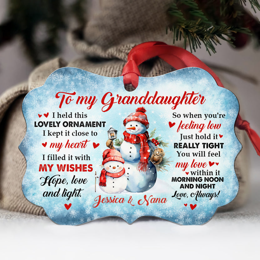 Granddaughter Gifts, Cute Grandma & Grandkid Together Snowflakes So When You're Feeling Low Medallion Aluminum Ornament For Baby From Mimi, Xmas Tree Decor, Gifts For Birthday Xmas