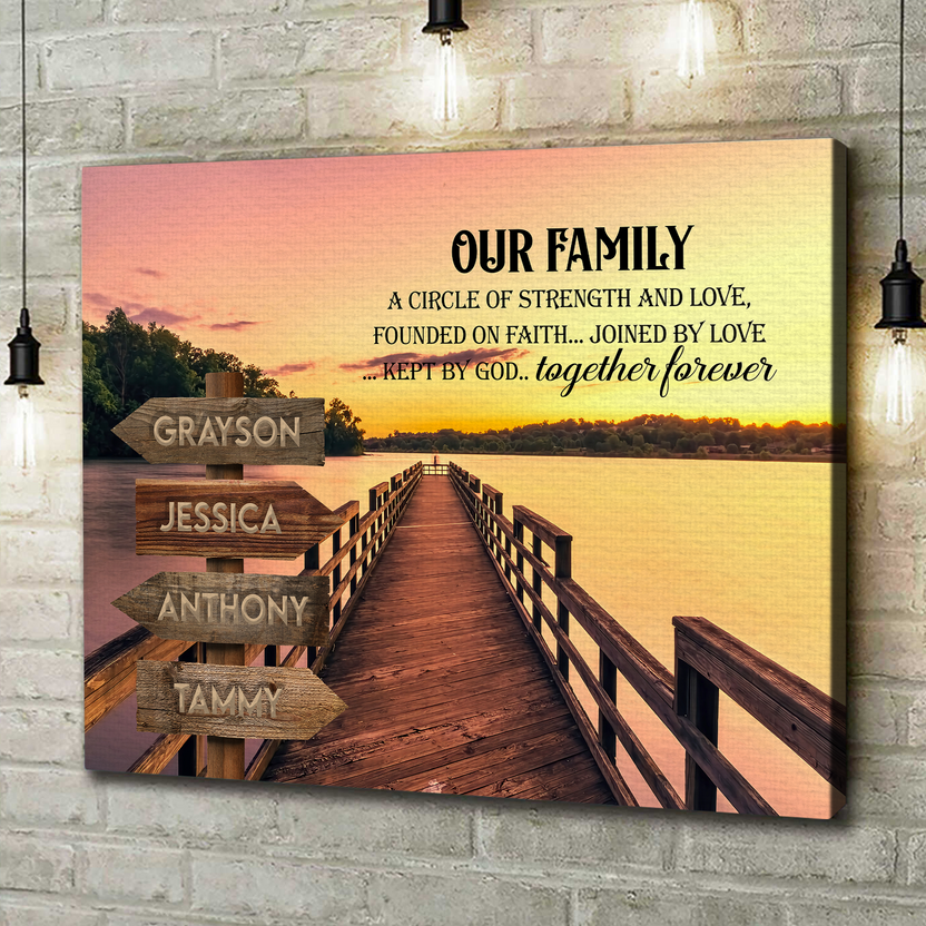 Personalized Canvas Wall Art For Mom Dad Kids From Son Daughter Street Sign Multi Name Ocean Dock Meaningful Quotes Family Sunset Printed Custom Multi Name Poster Prints Home Decor