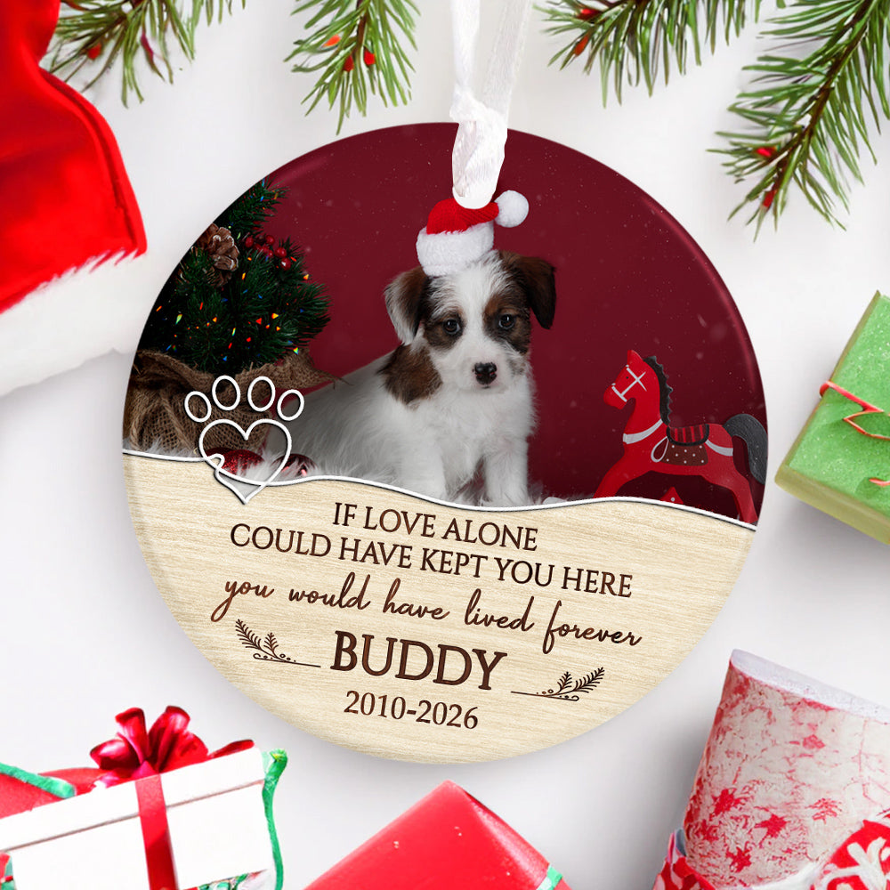 If Love Alone Could Have Kept You Here Vintage Heart With Pawprint, Dog Memorial Keepsake, Pet Loss Sympathy Decor, Remembrance Holiday Ornament, Gifts For Loss Of Dog, Tree Decor