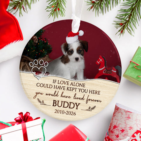 If Love Alone Could Have Kept You Here Vintage Heart With Pawprint, Dog Memorial Keepsake, Pet Loss Sympathy Decor, Remembrance Holiday Ornament, Gifts For Loss Of Dog, Tree Decor