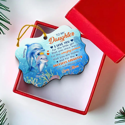 Daughter Gifts, For The Girl That You Once Were Ocean Theme Medallion Aluminum Ornament For Girls Babies From Mom Mother
