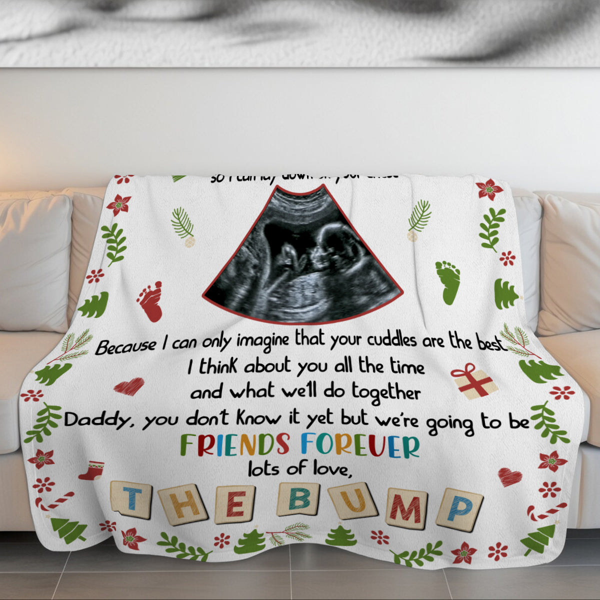 Dad To Be Gifts, Daddy Are You Ready I Can't Wait For You To Hold Me Baby Ultrasound, Personalized Blanket, Gifts For New Daddy, Fleece Sherpa, New Dad Blanket, Gifts For Christmas