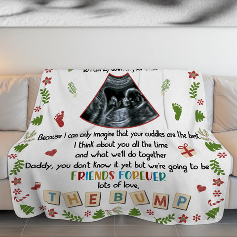 Dad To Be Gifts, Daddy Are You Ready I Can't Wait For You To Hold Me Baby Ultrasound, Personalized Blanket, Gifts For New Daddy, Fleece Sherpa, New Dad Blanket, Gifts For Christmas