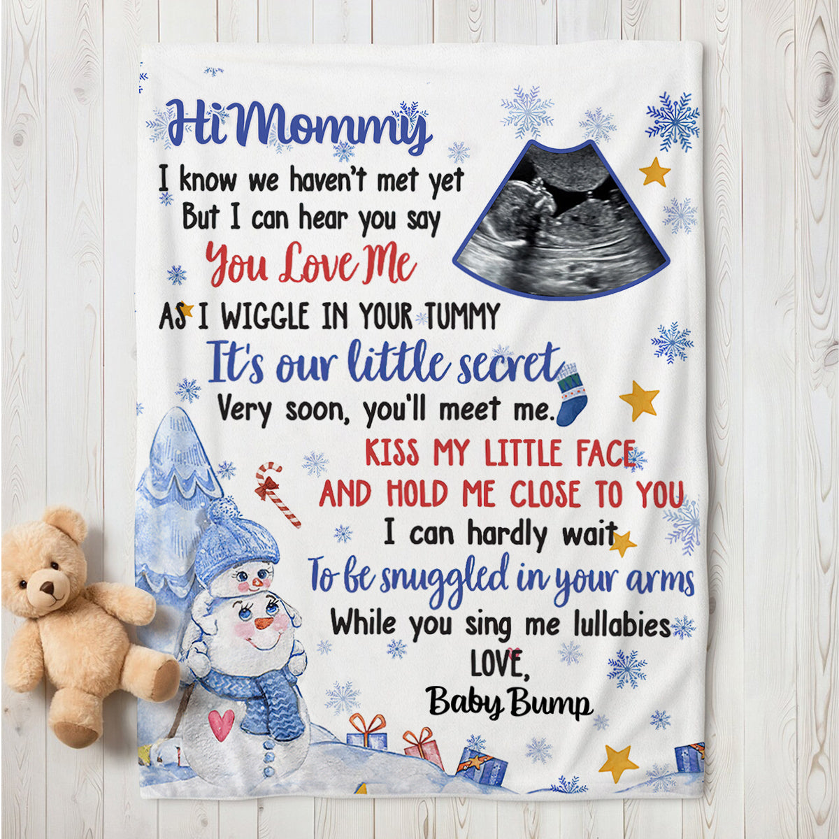 Mom To Be Gifts, Very Soon You Will Meet Me Snowmans And Baby Ultrasound, Personalized Blanket, Gifts For Mommy First Mom, Fleece Sherpa, Blanket For New Mom, Gifts For Christmas Xmas